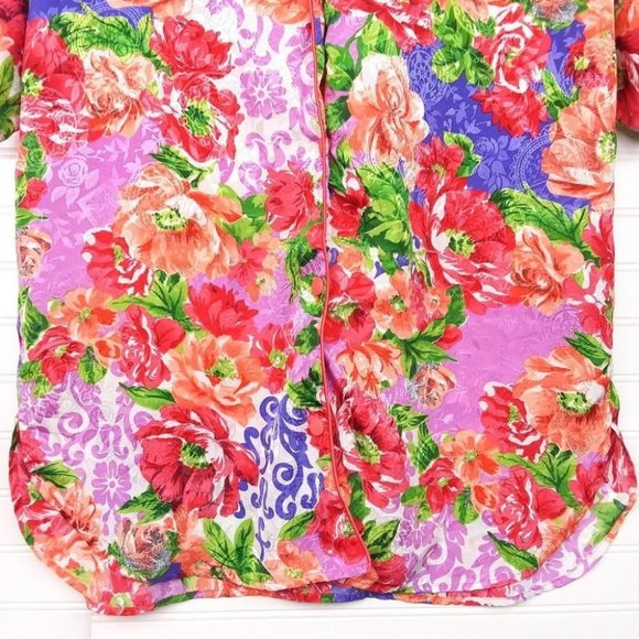 VTG Victoria's Secret Gold Label Floral PJ Shirt - Picture 4 of 10